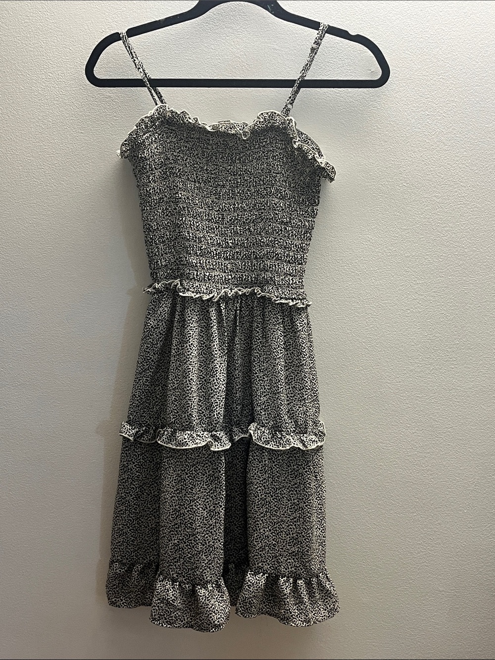 Sienna Sky Black and White Smocked Ruffle Tiered Dress